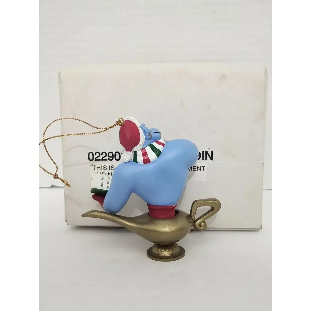 Vintage Disney Aladdin Genie Christmas Ornament Boxed Holiday Lamp Figurine